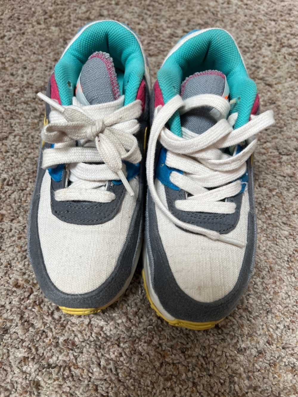 Kids Multi-Color Athletic Sneakers - Teal & Gray Nike size 3